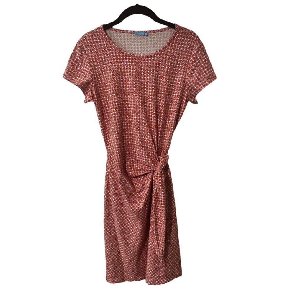 J. MCLAUGHLIN $218 Smooth Stretch Tile Dot Print Tie Side Dress Size XS